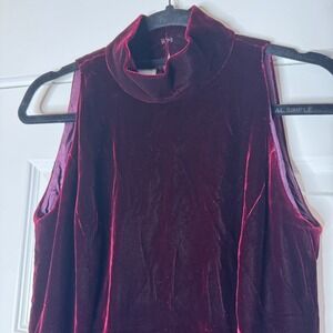 Vintage 90s Whimsigoth RIMINI Merlot Velvet Mock Neck Dress Gown Womens 12